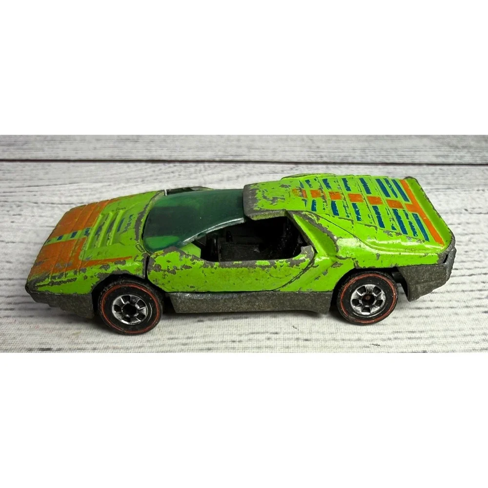 Hot Wheels Redline Carabo 1969 Vintage Diecast Lime Green Hong Kong Mattel‎